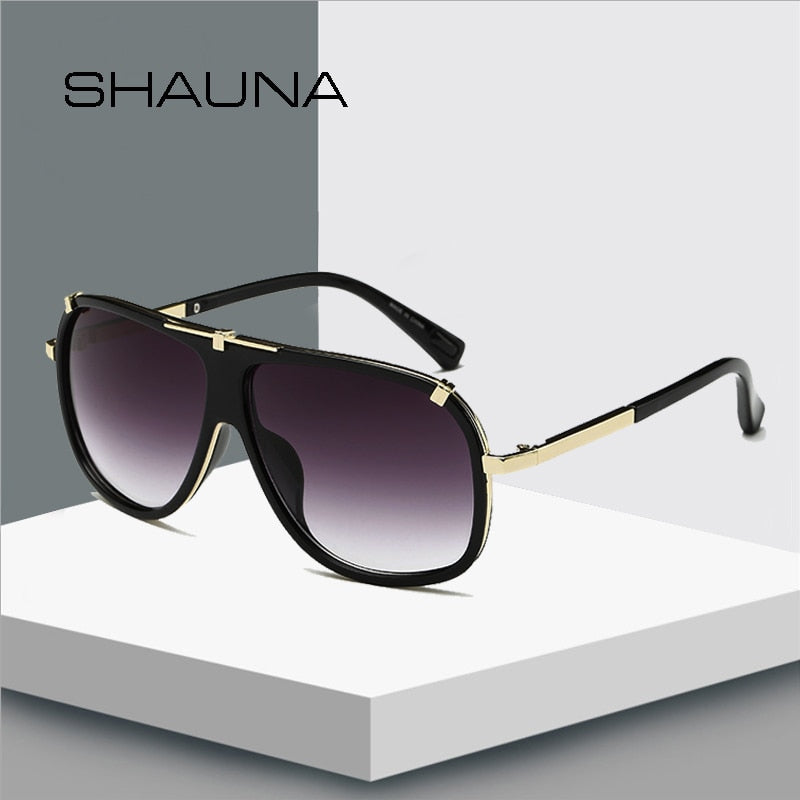 SHAUNA Retro Men Square Sunglasses Brand Designer Fashion Women Gradient Lens Glasses UV400