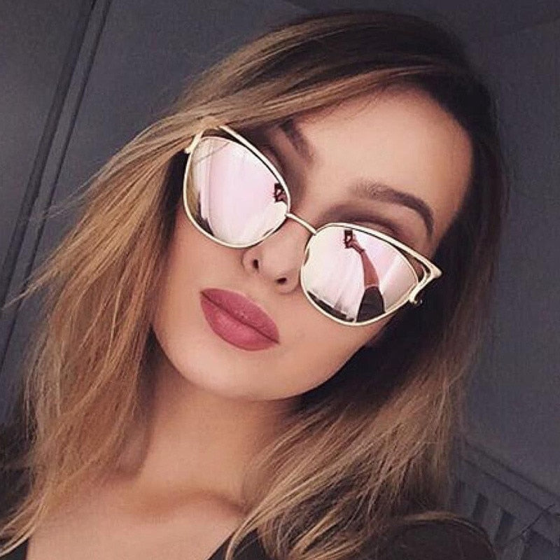 GUANGDU WOMEN Cat Eye Sunglasses Women Sun glasses Alloy Frame Brand Designer Retro Cat eye Vintage Glasses Oculos de sol UV400