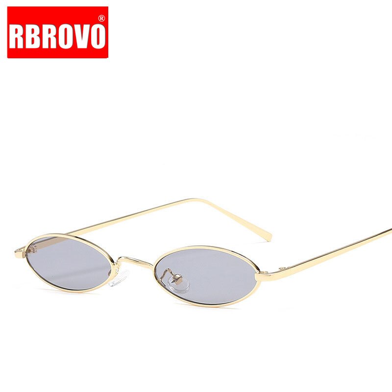 RBROVO 2019 Fashion Oval Spectacle Men Women Vintage Small Frame Sunglasses Woman Ocean Lens Alloy Men And Women's Sun Glasses