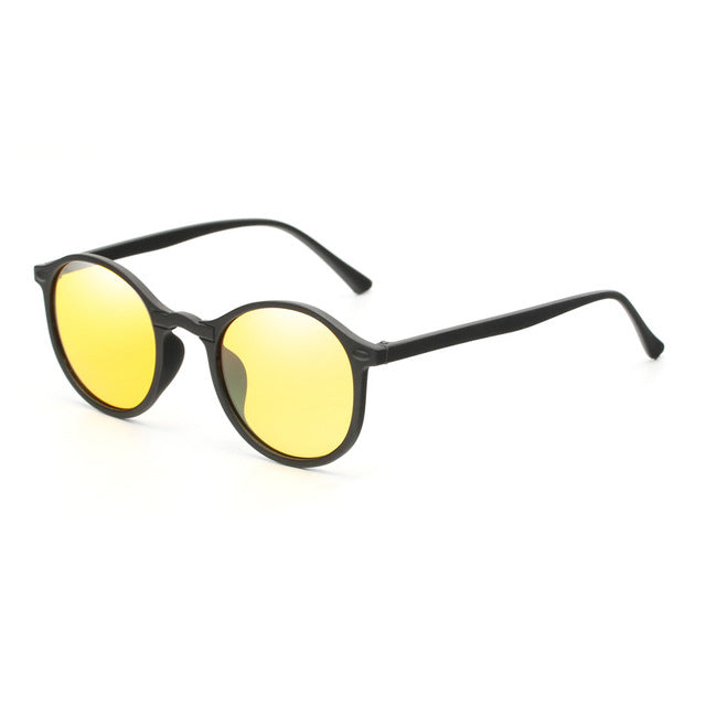 YOOSKE Night Vision Polarized Sunglasses Men Women Small Round Goggles Yellow Sun Glasses Driver Night Driving UV400 Eyewear