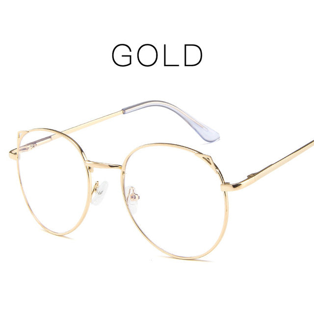 Round Metal Thin Frame Glasses Clear Lens Vintage Student Eyeglasses Fashion Kids Girls 242-001