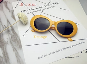 2019 goggle Kurt Cobain glasses oval sunglasses ladies trendy 2018 hot Vintage retro sunglasses Women's white black eyewear UV