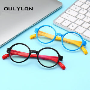 Oulylan Anti Blue Light Glasses Kids Round Eyeglasses Frames Children Computer Eyewear Spectacles Baby