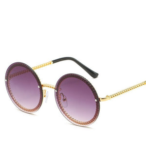 New Personalized Women Sunglasses Rimless Metal Chain Frameless Luxury Trend Sunglasses Women's Glasses