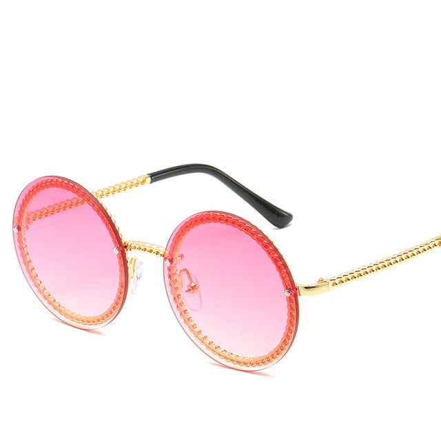 New Personalized Women Sunglasses Rimless Metal Chain Frameless Luxury Trend Sunglasses Women's Glasses