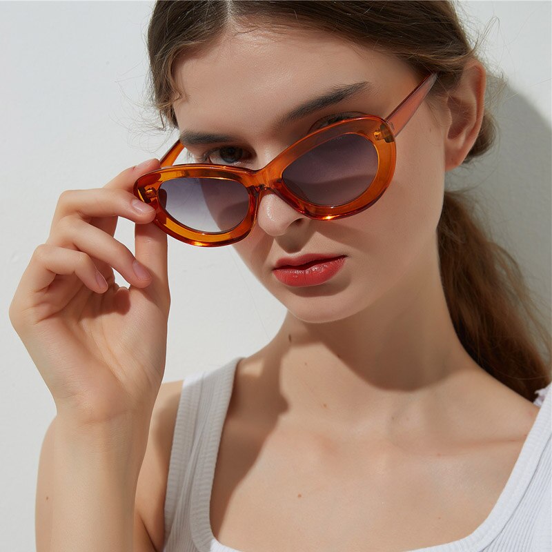 2019Retro Candy colored cat's eye explosions sunglasses women's big box sunglasses men retro glasses oculos de sol UV400