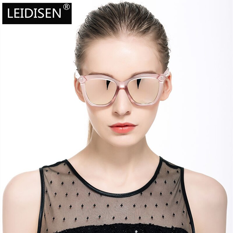 LEIDISEN Polarized 2019 Sunglasses Women's Style Metal Dazzle Color Classic Retro Brand Designer UV400 Sun Glasses Vintage 0804