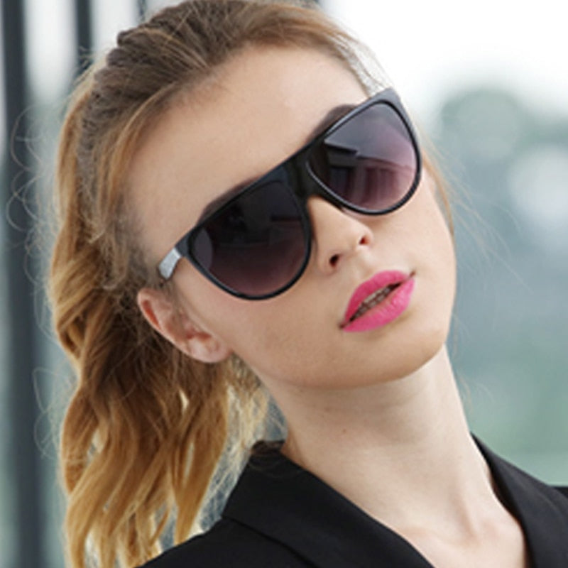 Women's sunglasses 2019 Elegance Oversized Oval Glasses Women Big one lens Sun Glasses transparent Frame Eyewear Gafas de sol