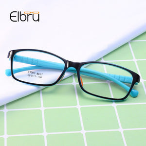 Elbru TR90 Ultralight Anti-blue Light Baby Glasses Simple Silicone Children Goggle Glasses Frame Kids Computer Glasses