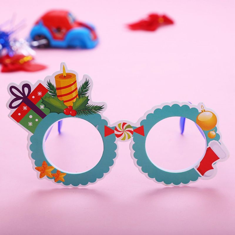 10 Pcs Christmas Decorations for Home Decor New Year Glasses Kids Gifts Deer Snowman Ornaments