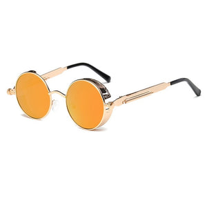 Metal Round Steampunk Sunglasses Men Women Fashion Glasses Brand Designer Retro Frame Vintage Sunglasses High Quality UV400