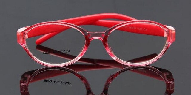 Kids Optical Eyeglasses Ultra-light Oval No Screw Bendable, Children Glasses Frame, Silicone Safe Flexible Frame