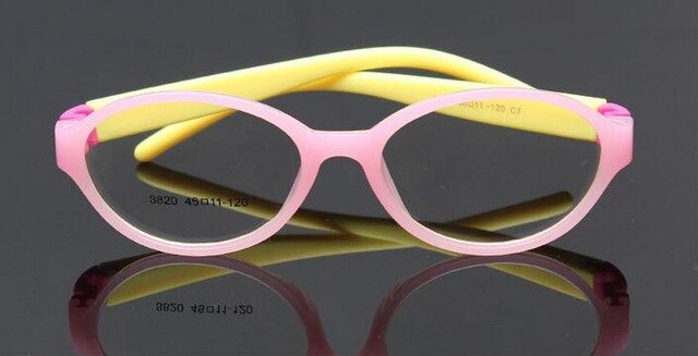 Kids Optical Eyeglasses Ultra-light Oval No Screw Bendable, Children Glasses Frame, Silicone Safe Flexible Frame