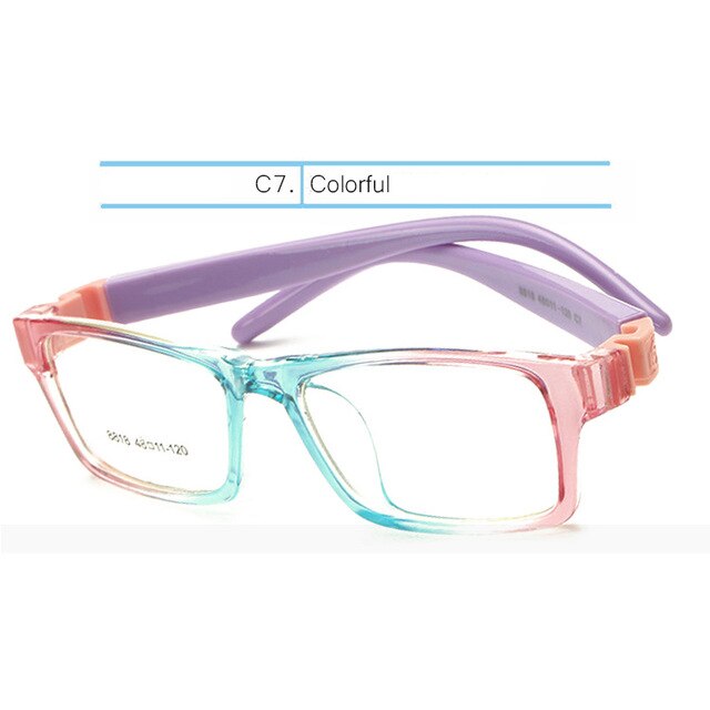 IVSTA 5-10 Kids Glasses Frames Girls Pink Optical Frame Myopia Prescription Amblyopia Eyeglasses Rubber Sleeve No Screw 8818