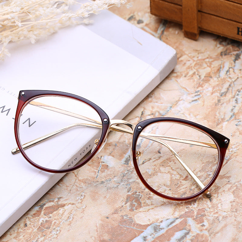 Glasses Transparent Women's Frame Degree Eyeglasses Oversized Cat Eye Glasses Frame Clear Lens Glasses